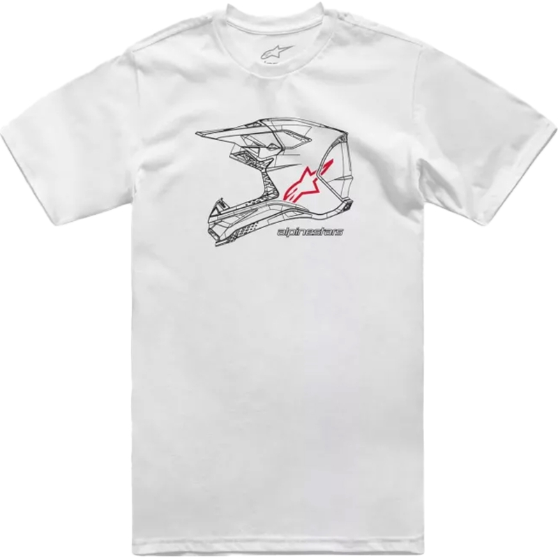 T-krekls Alpinestars MX ķivere CSF white