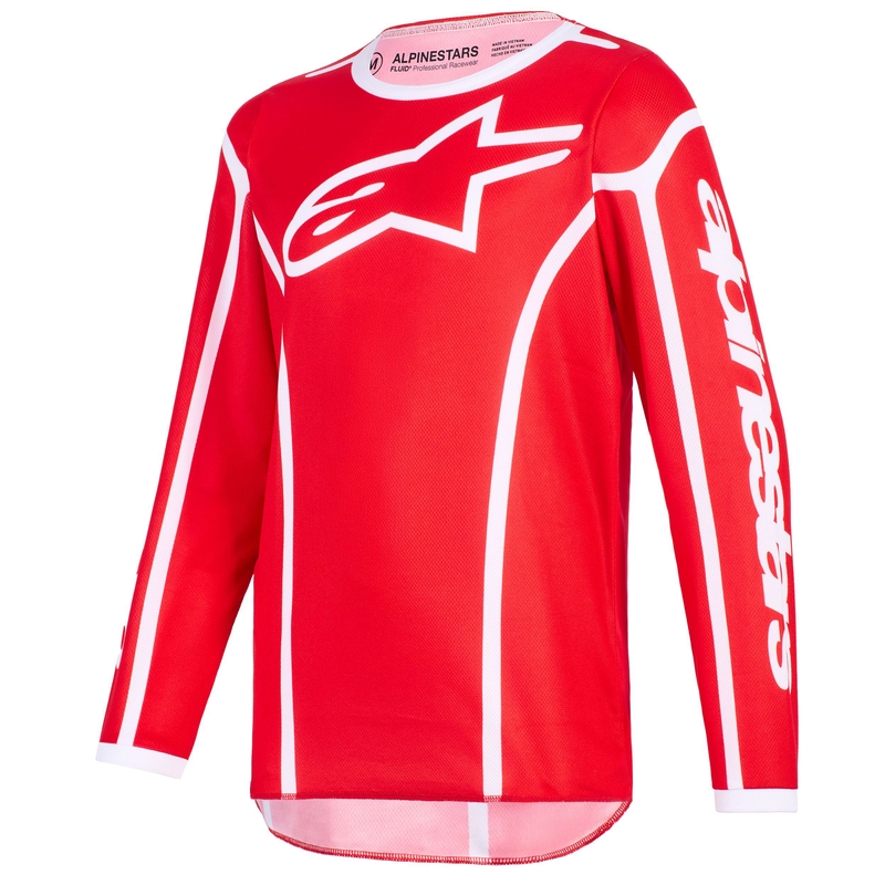 Alpinestars Fluid Apex bērnu motokrosa krekls sarkanbaltsarkans