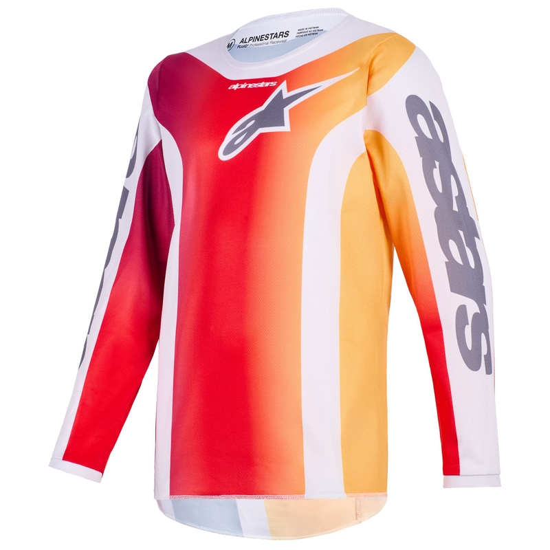 Alpinestars Fluid Portl Sarkanā-Oranžā-Light Grey bērnu motokrosa krekls