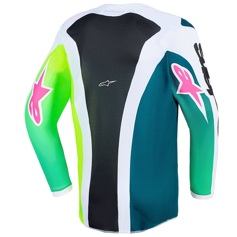 Bērnu motokrosa krekliņš Alpinestars Fluid Portl zaļš-balts-melns