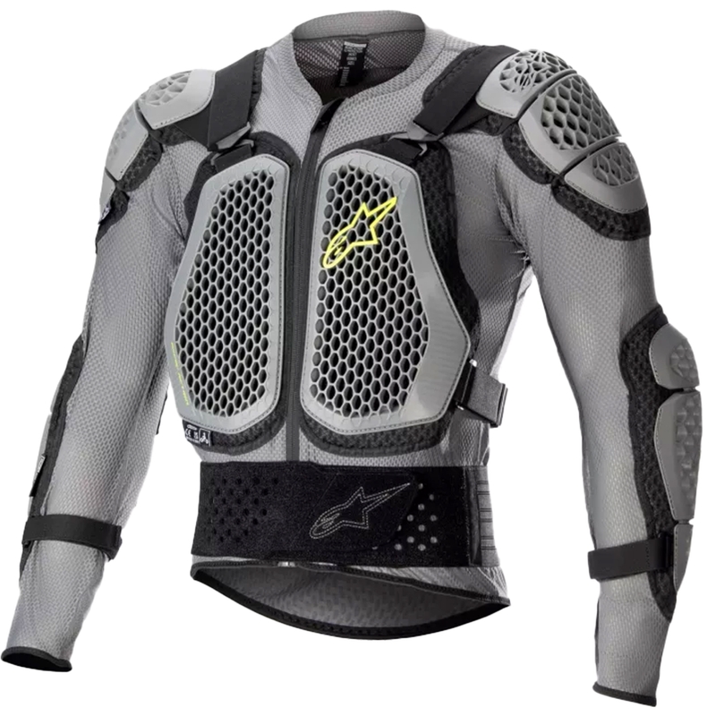 Alpinestars Bionic Action 2 melns-pelēks-fluo dzeltens ķermeņa aizsargi