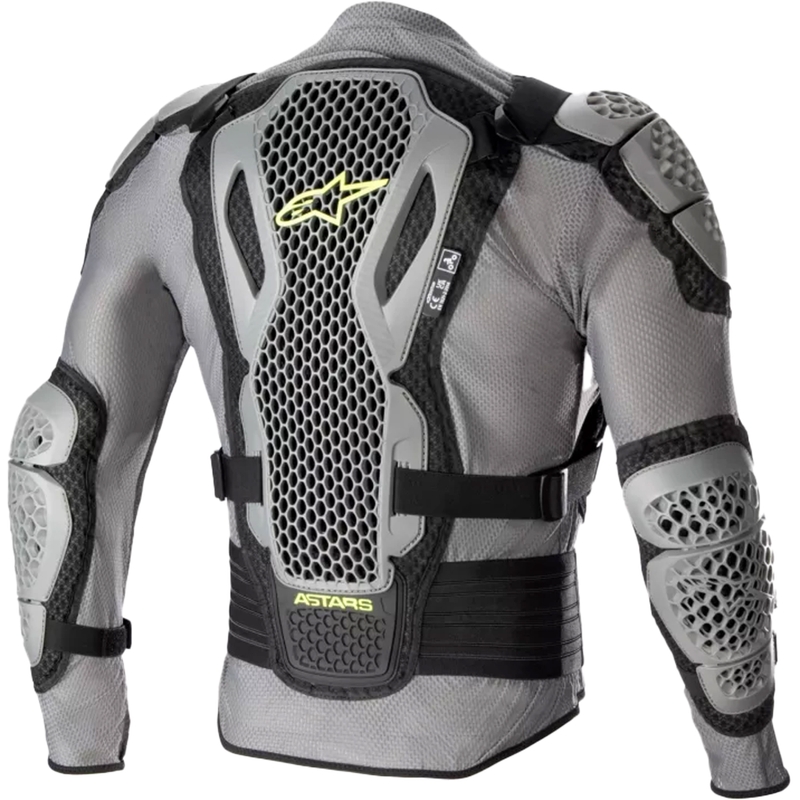 Alpinestars Bionic Action 2 melns-pelēks-fluo dzeltens ķermeņa aizsargi