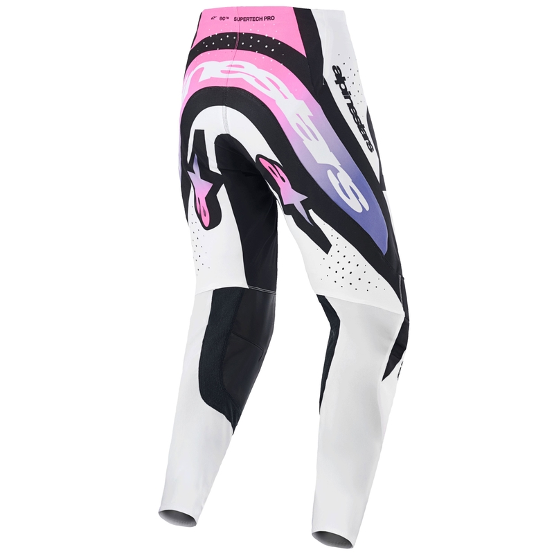 Alpinestars Supertech Pro Vista motokrosa bikses balti violeti melnas