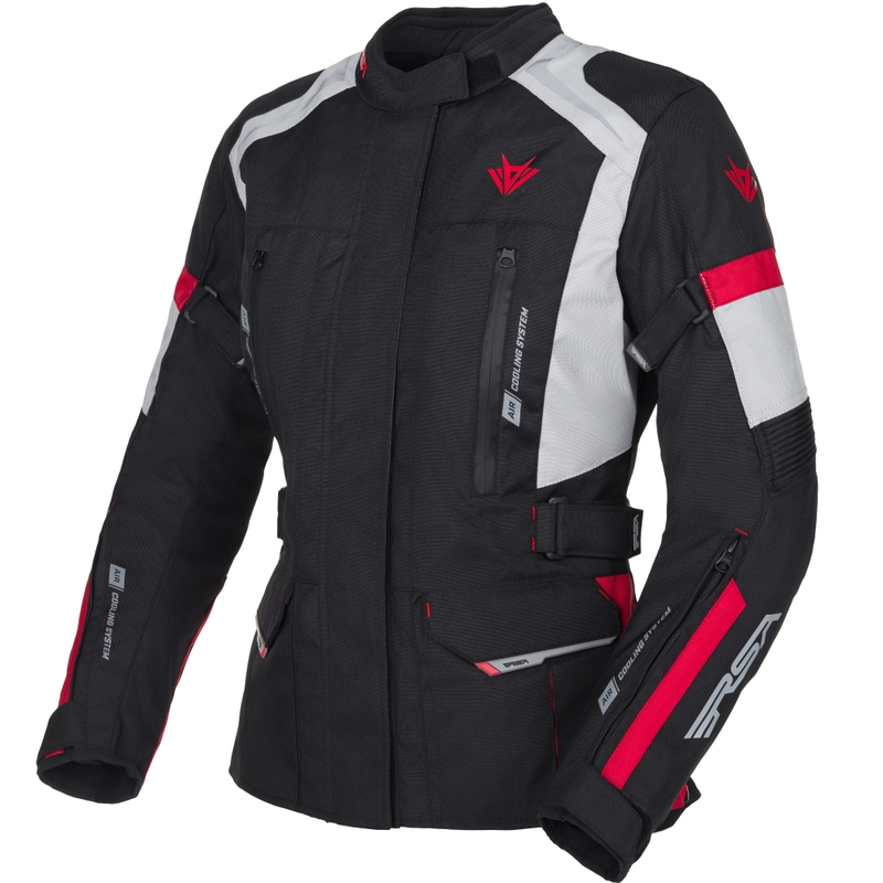 Sieviešu motocikla jaka RSA EXO 2 black-grey-red