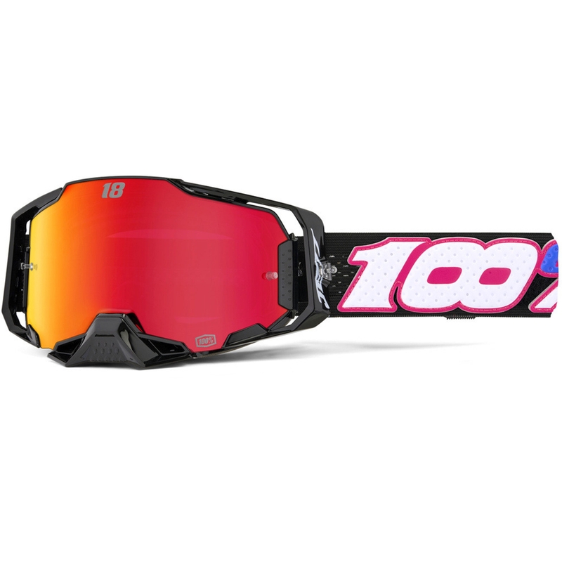 Motokrosa brilles 100% Armega Hiper Jett Special ar sarkanu pleksi