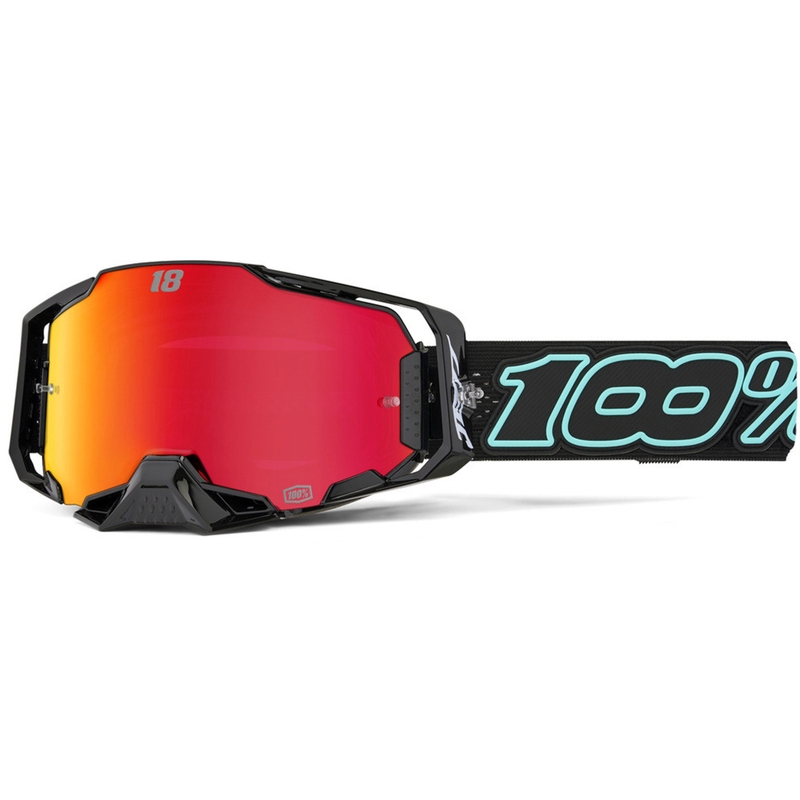 Motokrosa brilles 100% Armega Hiper Jett Special ar sarkanu pleksi