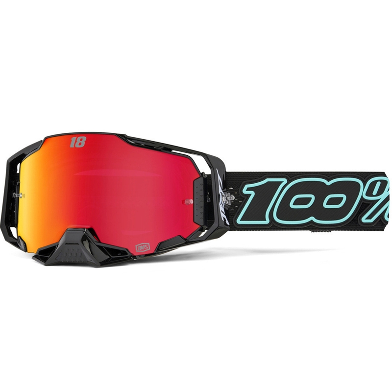 Motokrosa brilles 100% Armega Hiper Jett Special ar sarkanu pleksi