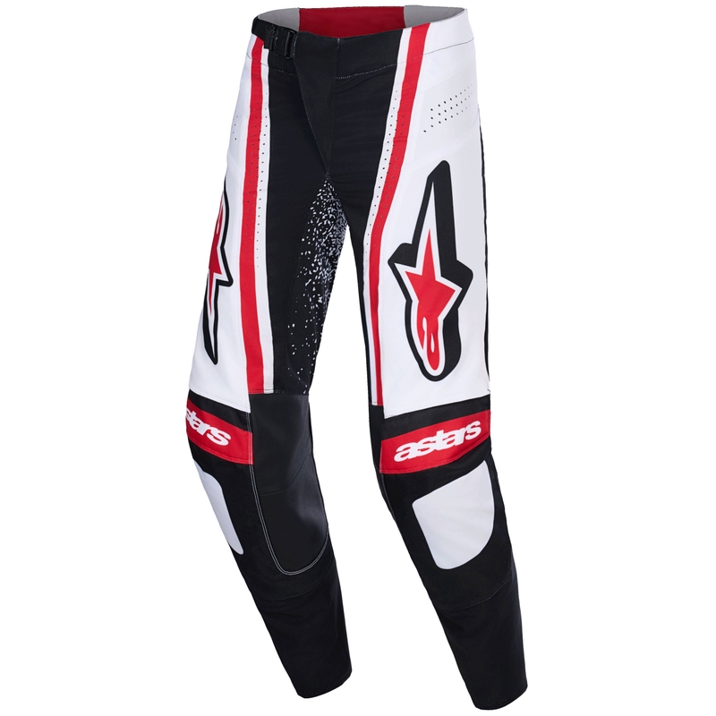 Alpinestars Techstar Nomur melnas, baltas un sarkanas motokrosa bikses