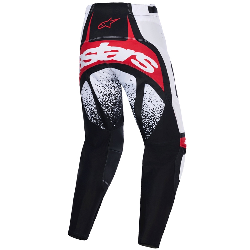 Alpinestars Techstar Nomur melnas, baltas un sarkanas motokrosa bikses