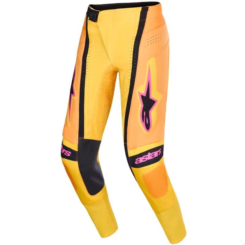 Alpinestars Techstar Nomur motokrosa bikses oranži-dzelteni-rozā krāsā