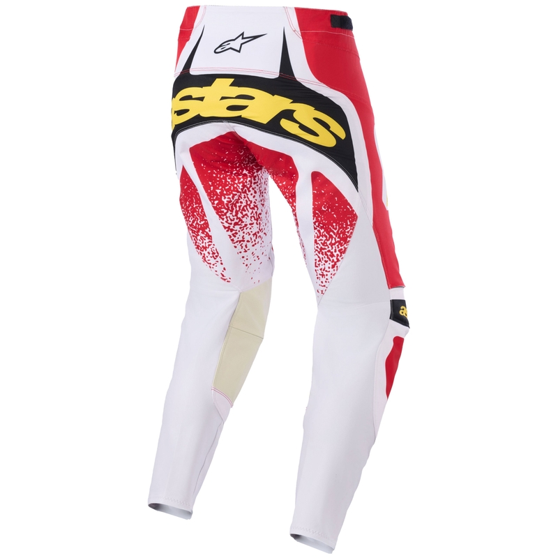Alpinestars Techstar Nomur gaiši pelēki-sarkani-sarkani-melni dzeltenas motokrosa bikses