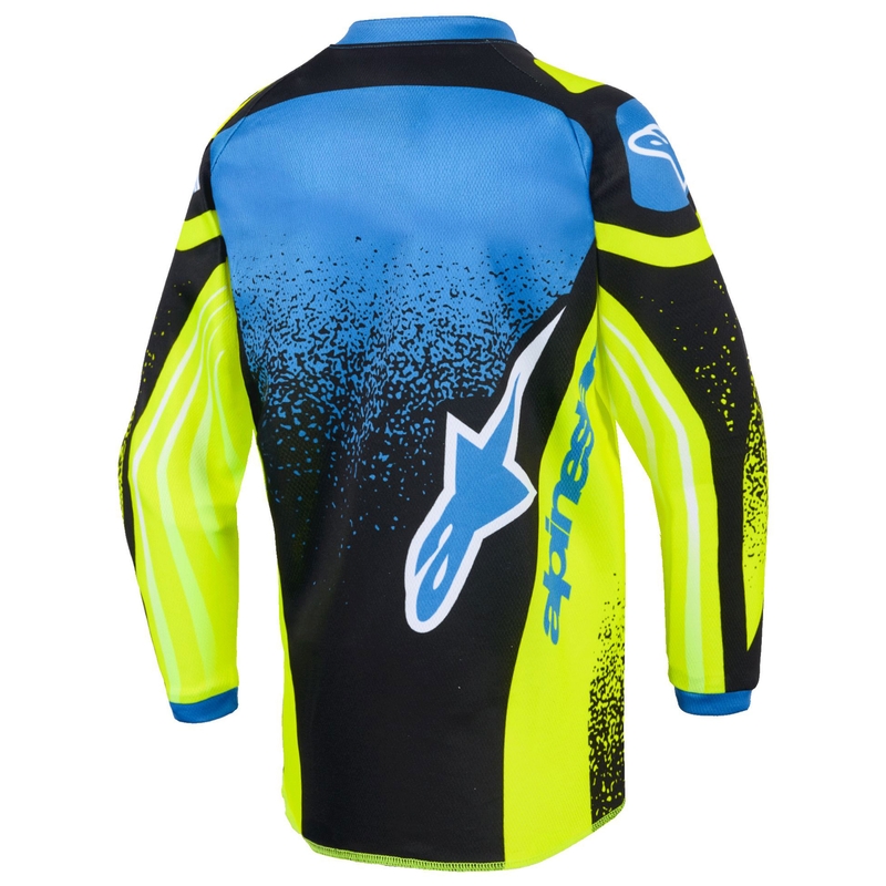Bērnu motokrosa krekliņš Alpinestars Racer Nomur tumši zils-fluo dzeltens-melns
