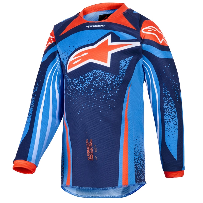 Bērnu motokrosa krekliņš Alpinestars Racer Nomur tumši zils-oranžs-melns