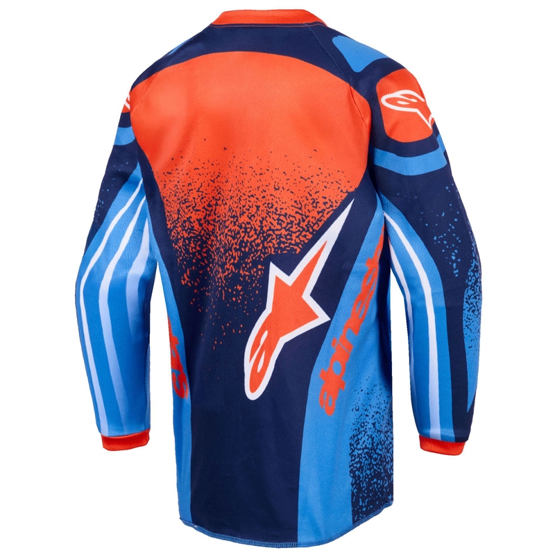 Bērnu motokrosa krekliņš Alpinestars Racer Nomur tumši zils-oranžs-melns
