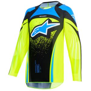 Bērnu motokrosa krekliņš Alpinestars Techstar Nomur tumši zils-fluo dzeltens-zils