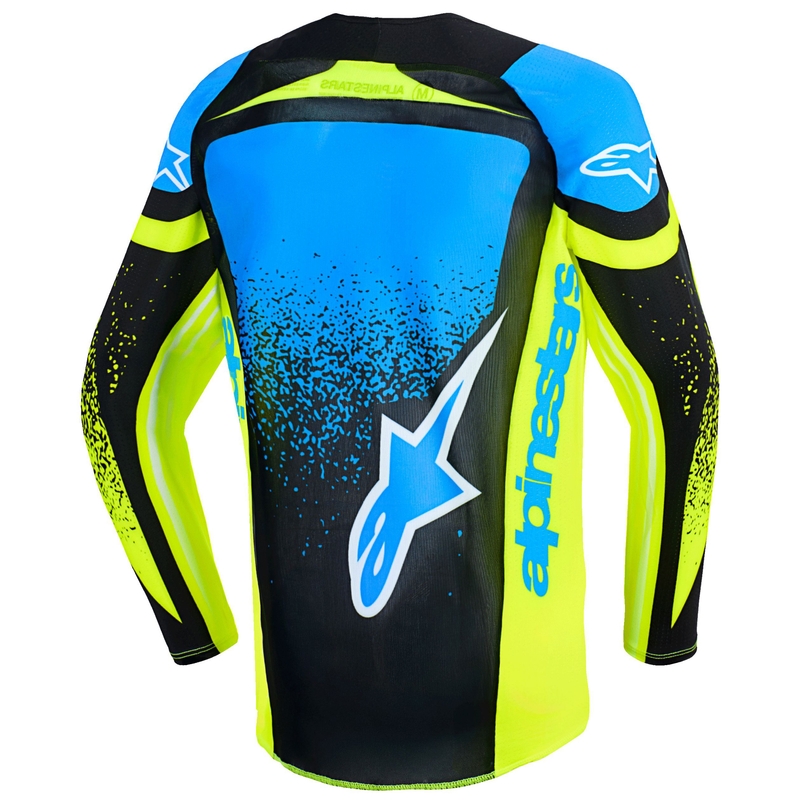 Bērnu motokrosa krekliņš Alpinestars Techstar Nomur tumši zils-fluo dzeltens-zils