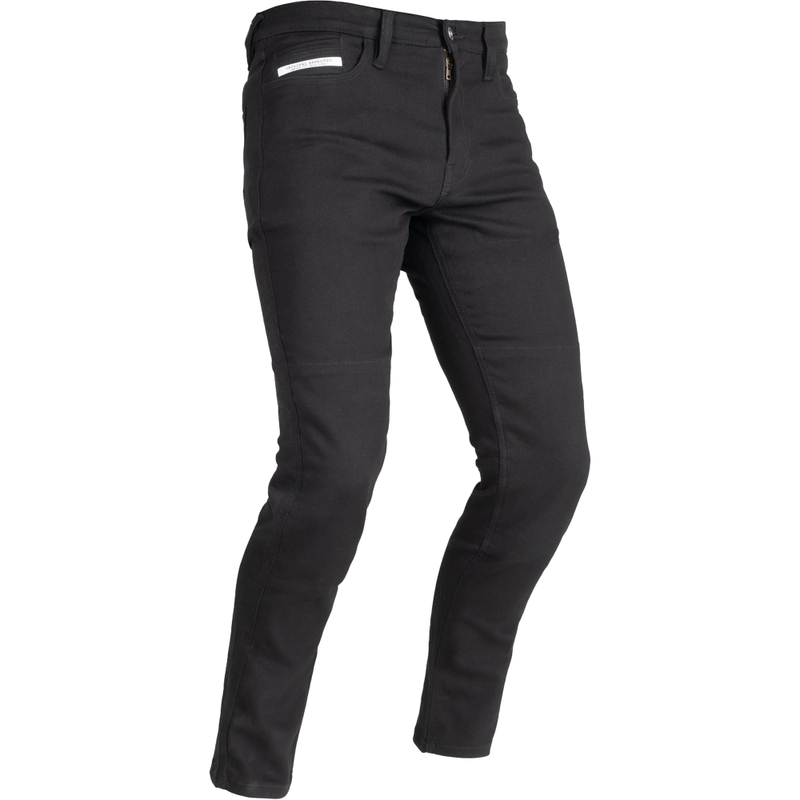 Apcirptas motocikla džinsu bikses OXFORD ORIGINAL APPRAVED SUPER STRETCH JEANS AA SLIM FIT melnas krāsas