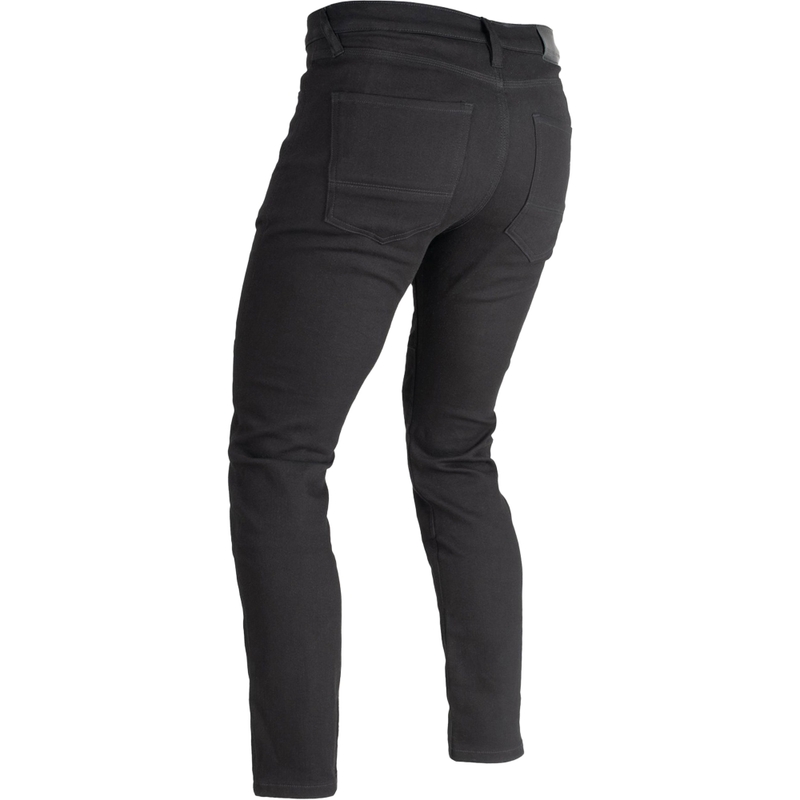 Apcirptas motocikla džinsu bikses OXFORD ORIGINAL APPRAVED SUPER STRETCH JEANS AA SLIM FIT melnas krāsas