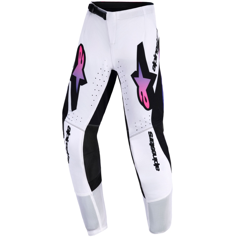 Alpinestars Supertech Vista bērnu motokrosa bikses baltā, violetā un melnā krāsā