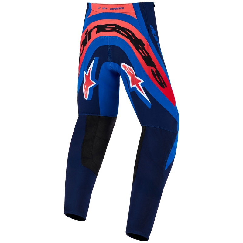 Alpinestars Supertech Vista bērnu motokrosa bikses tumši zilas-korālkrāsas-kobalta krāsas