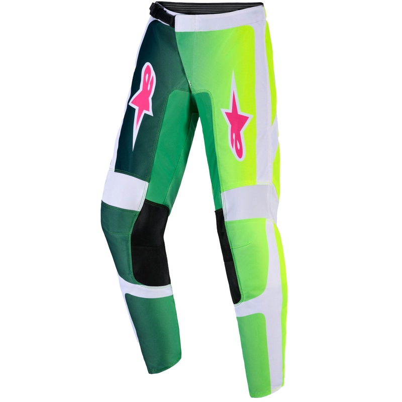 Alpinestars Fluid Portl bērnu motokrosa bikses zaļš, balts un melns