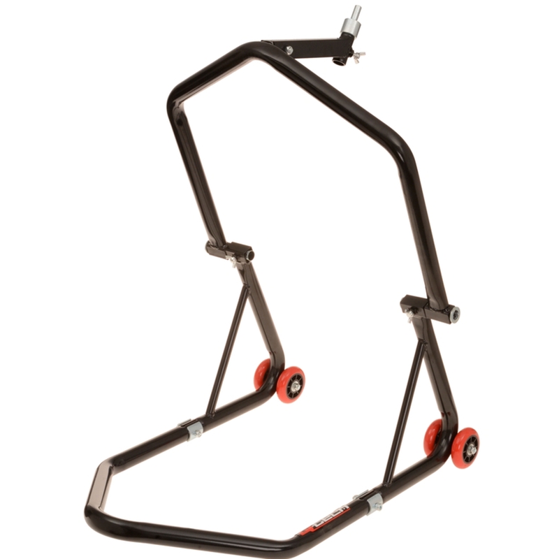 Q-TECH motociklu statīvs priekšējais - brillēm/ aizmugurējais melns