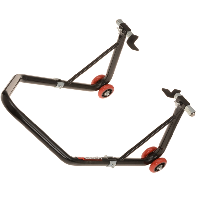 Q-TECH motociklu statīvs priekšējais - brillēm/ aizmugurējais melns