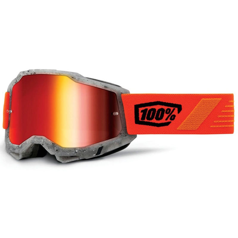 Motokrosa brilles 100% ACCURI 2 Schrute ar sarkanām pleksi brillēm