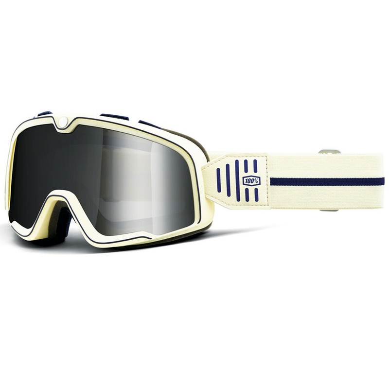 100% BARSTOW ARMO motocikla brilles ar sudraba pleksi