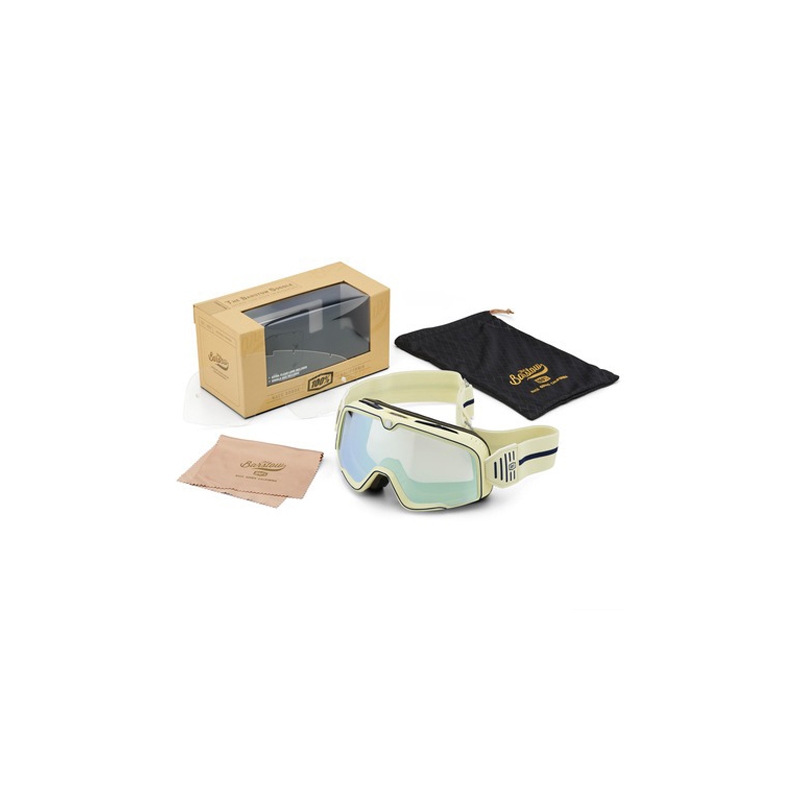 100% BARSTOW ARMO motocikla brilles ar sudraba pleksi