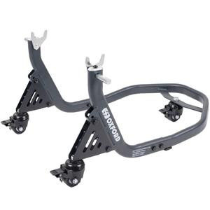 Aizmugurējais motocikla statīvs Oxford Zero-G ar papildu riteni melns