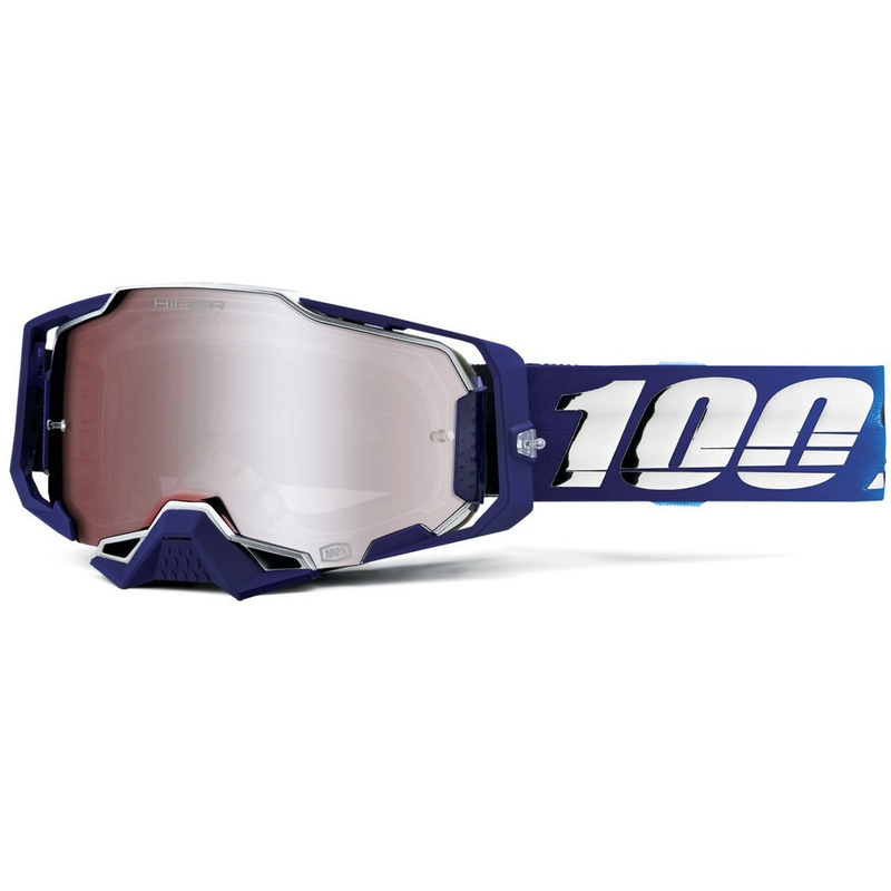 Motokrosa brilles 100% ARMEGA Hiper Novel ar sudraba pleksi