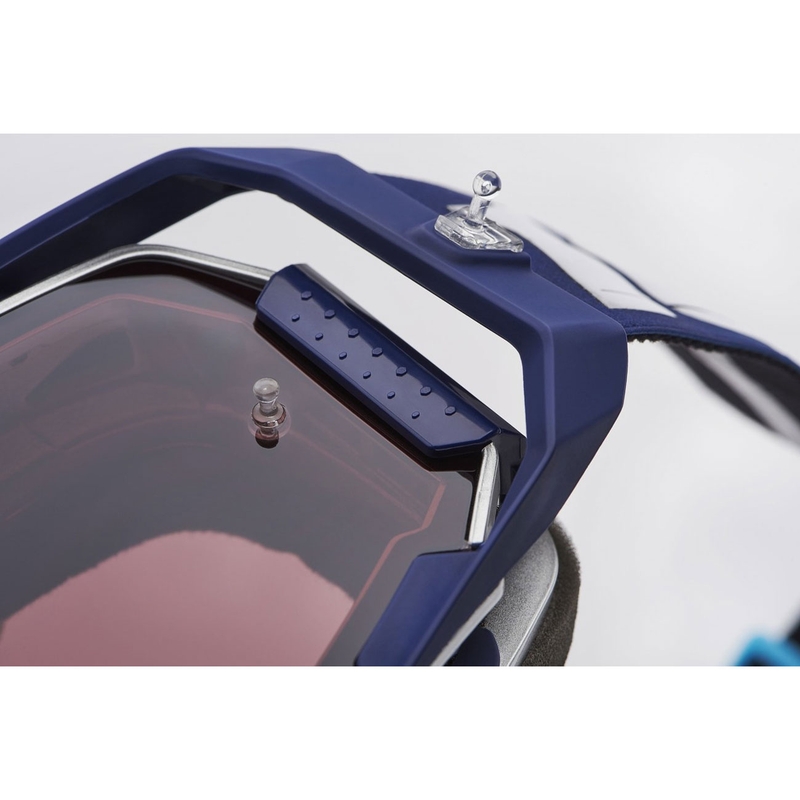 Motokrosa brilles 100% ARMEGA Hiper Novel ar sudraba pleksi