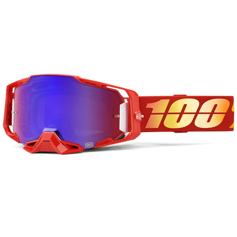 Motokrosa brilles 100% ARMEGA Nuketown ar sarkanām pleksi brillēm