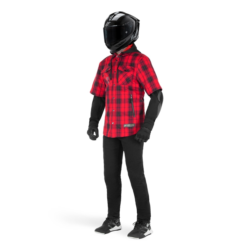 Motocikla krekliņš Alpinestars MO.ST.EQ Tartan sarkans un melns