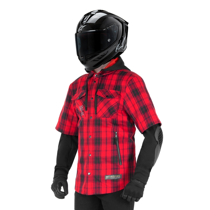Motocikla krekliņš Alpinestars MO.ST.EQ Tartan sarkans un melns