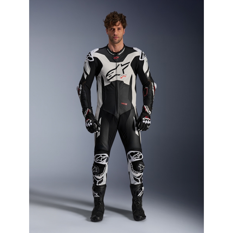 Alpinestars GP Plus V4 Sprint, Tech-air saderīgs melns-balts-sarkans fluo
