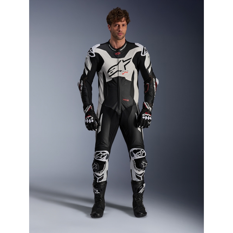 Alpinestars GP Plus V4 Sprint, Tech-air saderīgs melns-balts-sarkans fluo