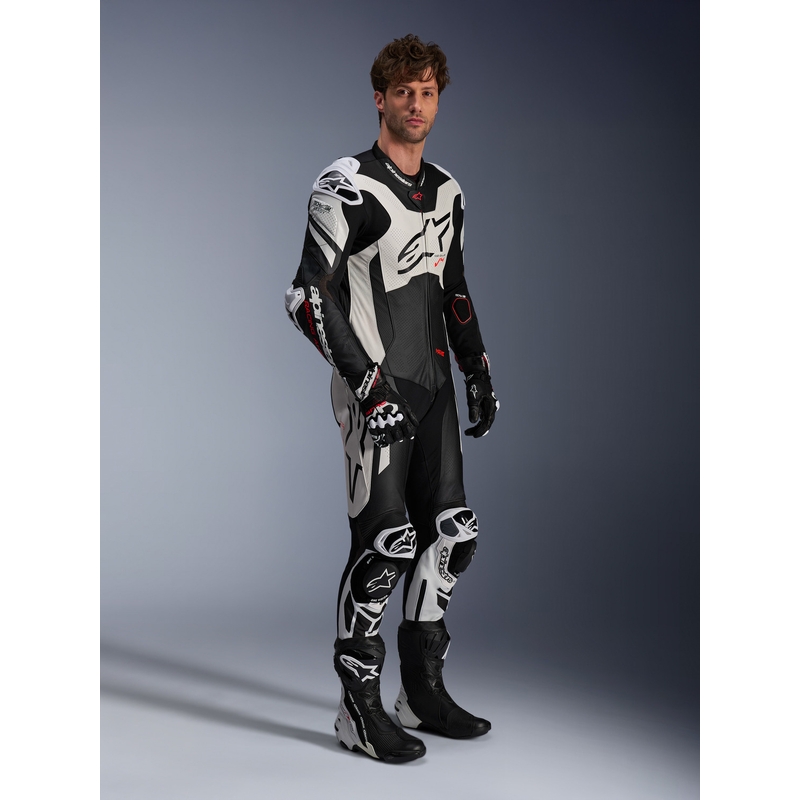 Alpinestars GP Plus V4 Sprint, Tech-air saderīgs melns-balts-sarkans fluo