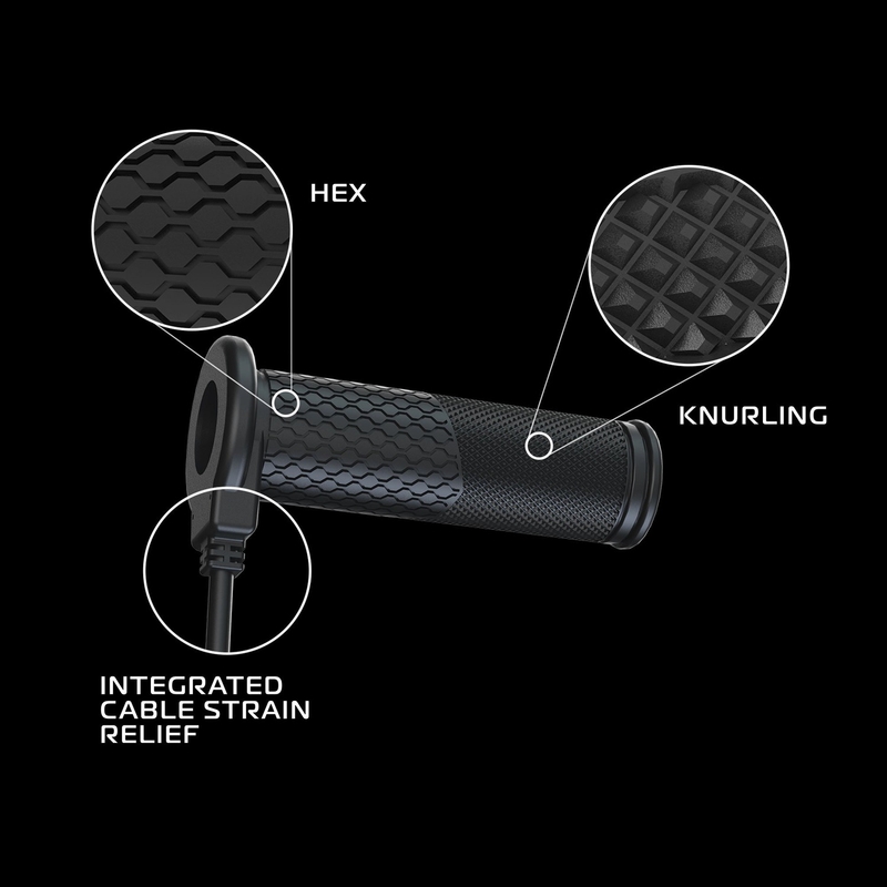 Oxford Hotgrips PRO Touring apsildāmās rokturi ar iebūvētu vadības ierīci rokturī