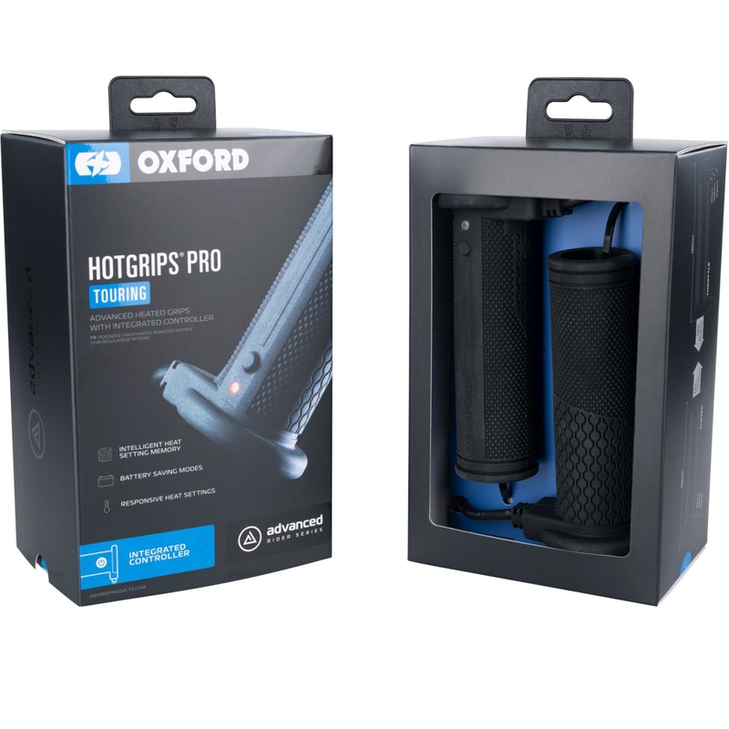 Oxford Hotgrips PRO Touring apsildāmās rokturi ar iebūvētu vadības ierīci rokturī
