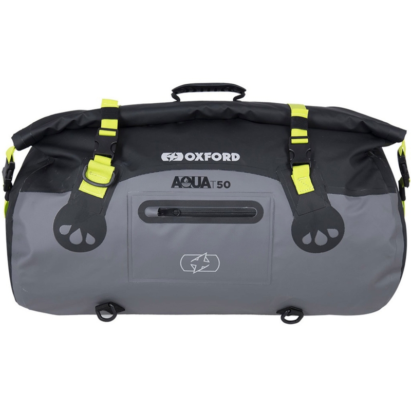 Ūdensnecaurlaidīgs Oxford Aqua T-50 Roll Bag 50 l melns-pelēks-fluo dzeltens