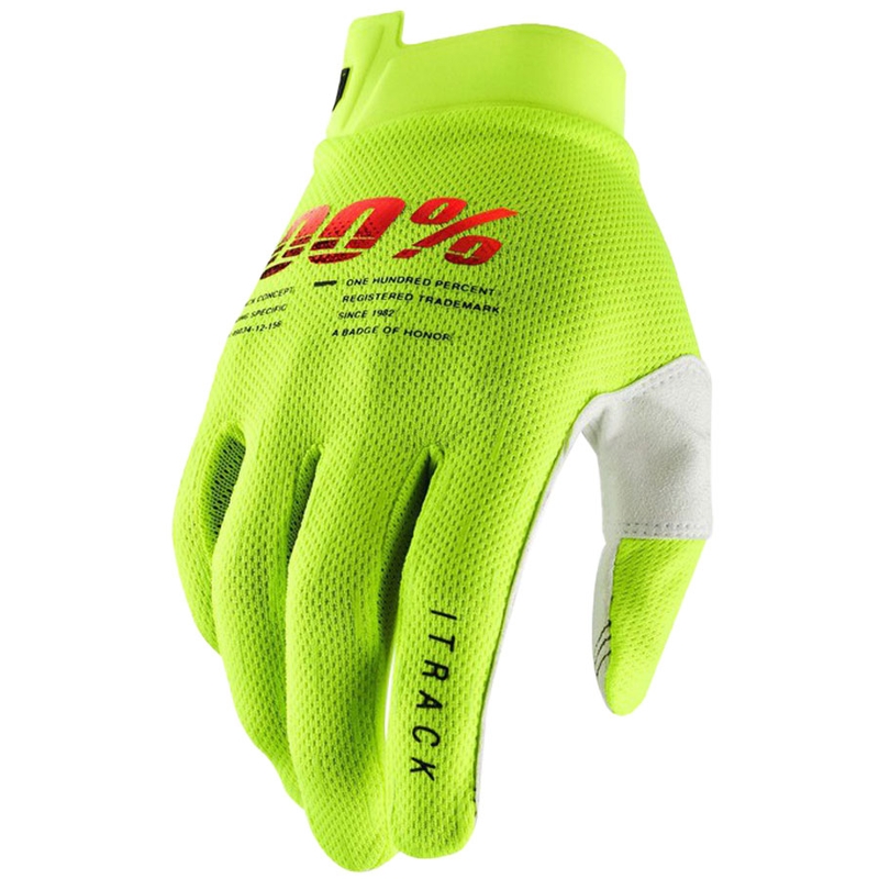 Motokrosa cimdi 100% - ASV ITRACK fluo zaļš