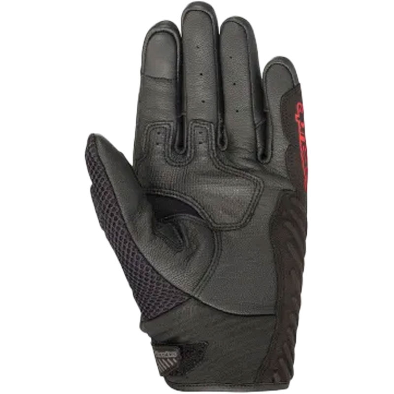 Alpinestars SMX-1 AIR 2 melni-fluo sarkani motocikla cimdi