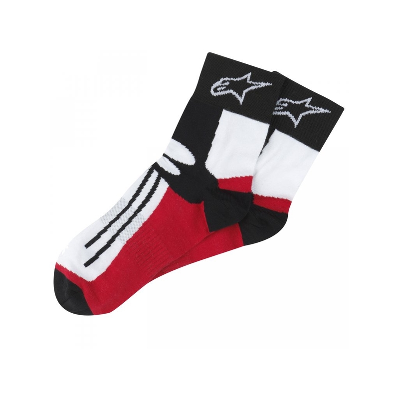 Alpinestars Sacīkšu īsās zeķes melnā, baltā un sarkanā krāsā