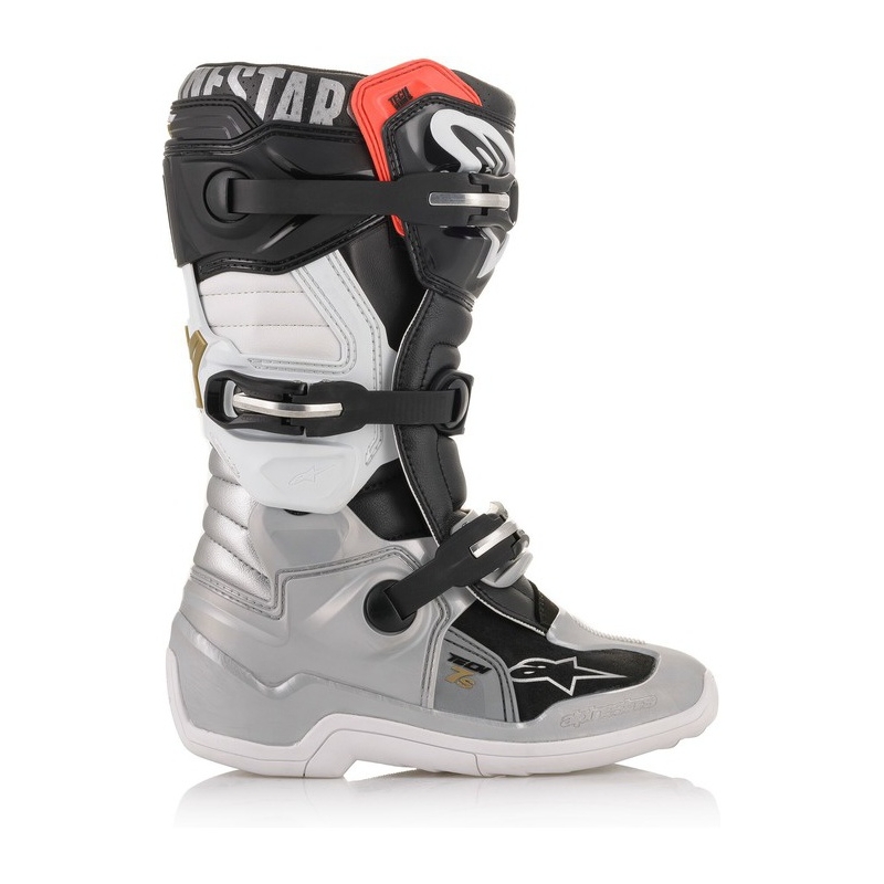 Alpinestars TECH 7 S bērnu motokrosa zābaki melni-sudraba-balti-zelti
