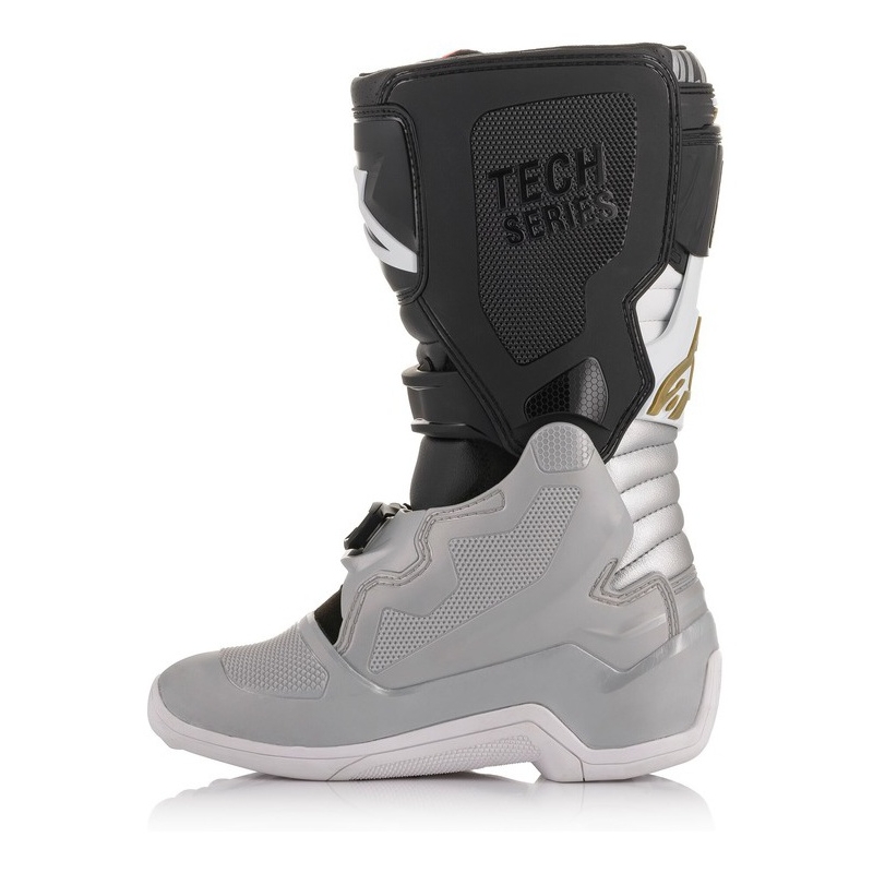 Alpinestars TECH 7 S bērnu motokrosa zābaki melni-sudraba-balti-zelti