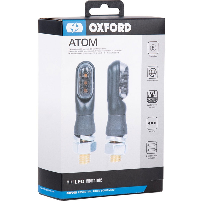 Oxford LED Atom mini pagrieziena signāli, ieskaitot rezistorus