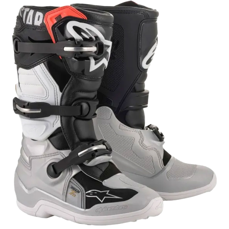 Alpinestars TECH 7 S bērnu motokrosa zābaki melni-sudraba-balti-zelti