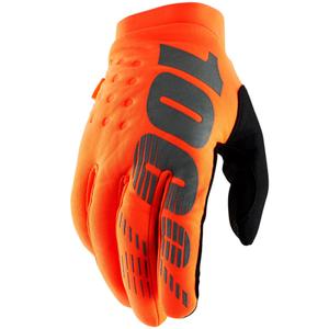 Motokrosa cimdi 100% - ASV BRISKER fluo oranži melni